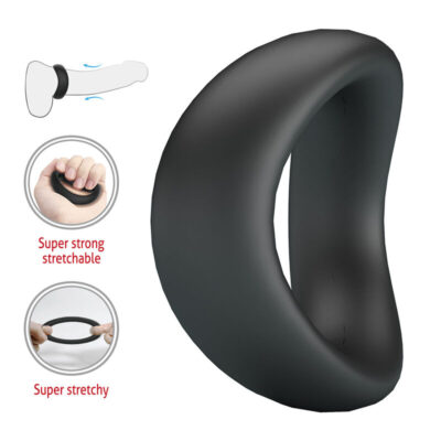 Crazy bull - anel peniano ergonômico de silicone valen preto crazy bull caliente. Pt