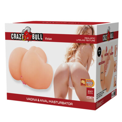 Crazy bull - vivian masturbador vibratório duplo vaginal e anal flesh crazy bull caliente. Pt
