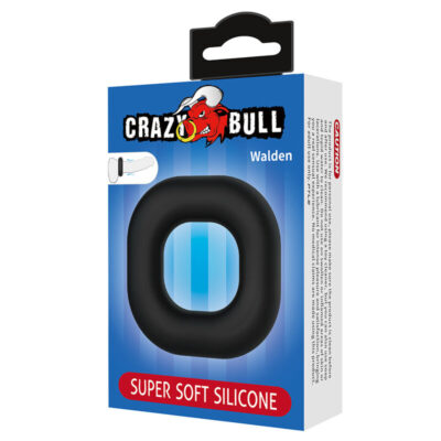 Crazy bull - anel peniano de silicone super macio walden preto crazy bull caliente. Pt