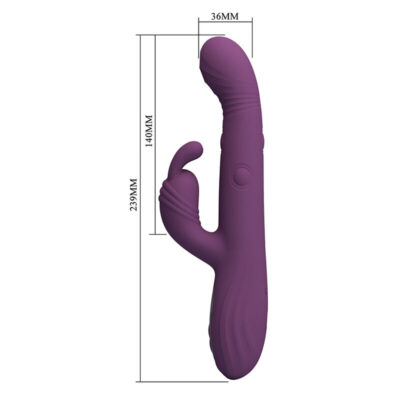 Pretty love - dee vibrador multifuncional coelho oscilação e percussão roxo - image 6