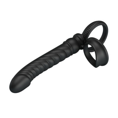 PRETTY LOVE - VIBRADOR ANAL MERRITT COM ANEL E VIBRAÇÃO PRETO