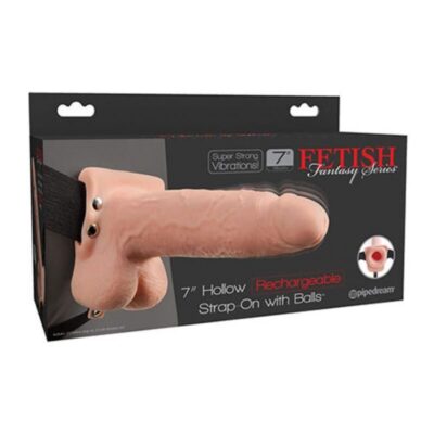 FETISH FANTASY SERIES  - STRAP-ON VIBRATÓRIO REALISTA COM BOLAS 17,8 CM