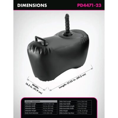 Fetish fantasy series - sofá inflável body dock com dildo 69,2 cm preto fetish fantasy series caliente. Pt