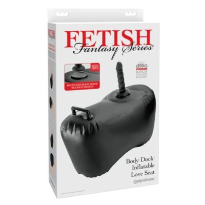 Fetish fantasy series - sofá inflável body dock com dildo 69,2 cm preto fetish fantasy series caliente. Pt