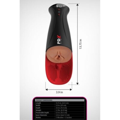 Pdx elite - fap-o-matic pro xl vibratório automático marrom 34,9 cm pdx elite caliente. Pt