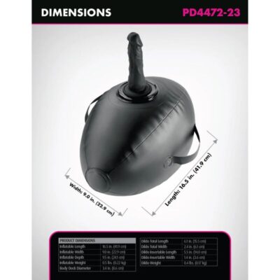 Fetish fantasy series - body dock bola de amor inflável com dildo preta 41,9 cm fetish fantasy series caliente. Pt