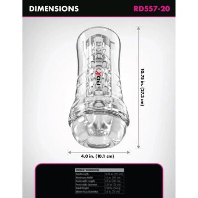 Pdx elite - viewtube plus stroker transparente com aderência fácil e versátil 21 cm pdx elite caliente. Pt