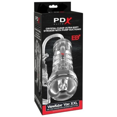 Pdx elite - viewtube vac xxl transparente stroker com bomba de sucção 27,3 cm pdx elite caliente. Pt