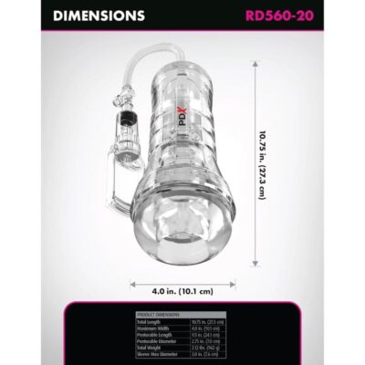 Pdx elite - viewtube vac xxl transparente stroker com bomba de sucção 27,3 cm pdx elite caliente. Pt