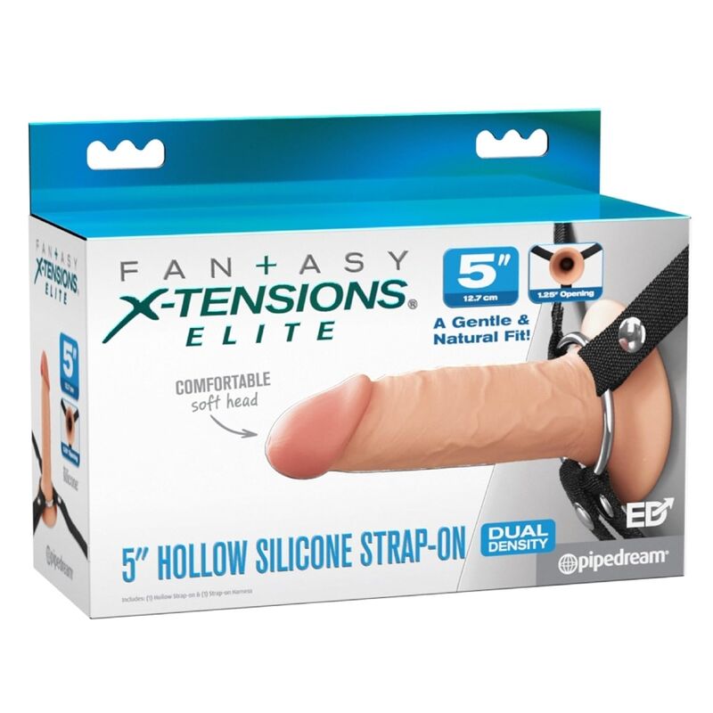 FANTASY X-TENSIONS - ELITE REALISTIC HOLLOW STRAP-ON 12,7 CM 1 Fantasy x-tensions - elite realistic hollow strap-on 12,7 cm