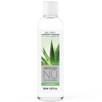 MIXGLISS - 2 EM 1 LUBRIFICANTE À BASE DE ÁGUA E GEL DE MASSAGEM NURU ALOE VERA 150 ML