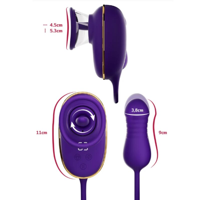 SHE.E.O - APARELHO DE SUCÇÃO CLITORIANA COM EFEITO DE LAMBIDA E ESTIMULADOR ANAL ROXO 4 She. E. O - aparelho de sucção clitoriana com efeito de lambida e estimulador anal roxo - image 4