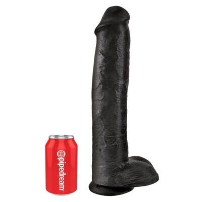 King cock - dildo realista com testículos 38 cm preto - image 4