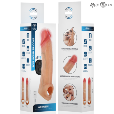Mr intense - capa de silicone para pênis vibrador arnold l com controle remoto 16 cm -ø- 4,5 cm mr. Intense penis accessories caliente. Pt