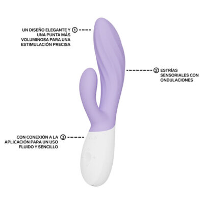 Lelo - ina twist vibrador duplo coelho para ponto g e clitóris lavanda - image 3