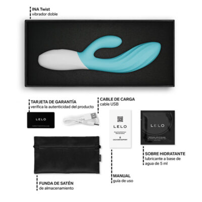 Lelo - ina twist vibrador duplo coelho para ponto g e clitóris azul - image 6