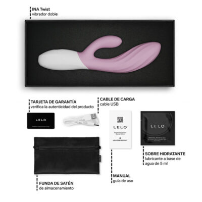 Lelo - ina twist vibrador duplo coelho para ponto g e clitóris rosa - image 6