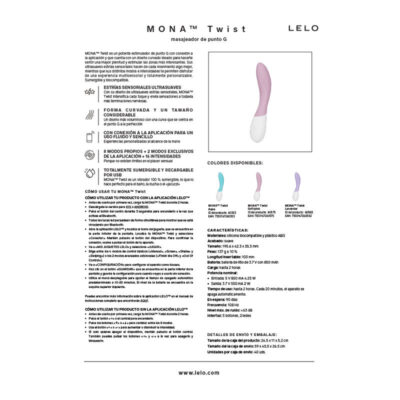 Lelo - mona twist vibrador de ponto g recarregável com controle por aplicativo lavanda - image 7