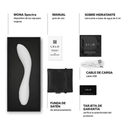 Lelo - mona spectra massageador íntimo de luz vermelha recarregável controlado por aplicativo - image 8