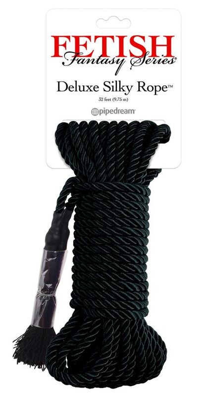 FETISH FANTASY SERIES - CORDA DE SEDA PRETA DE LUXO 9,75 M 1 Fetish fantasy series - corda de seda preta de luxo 9,75 m