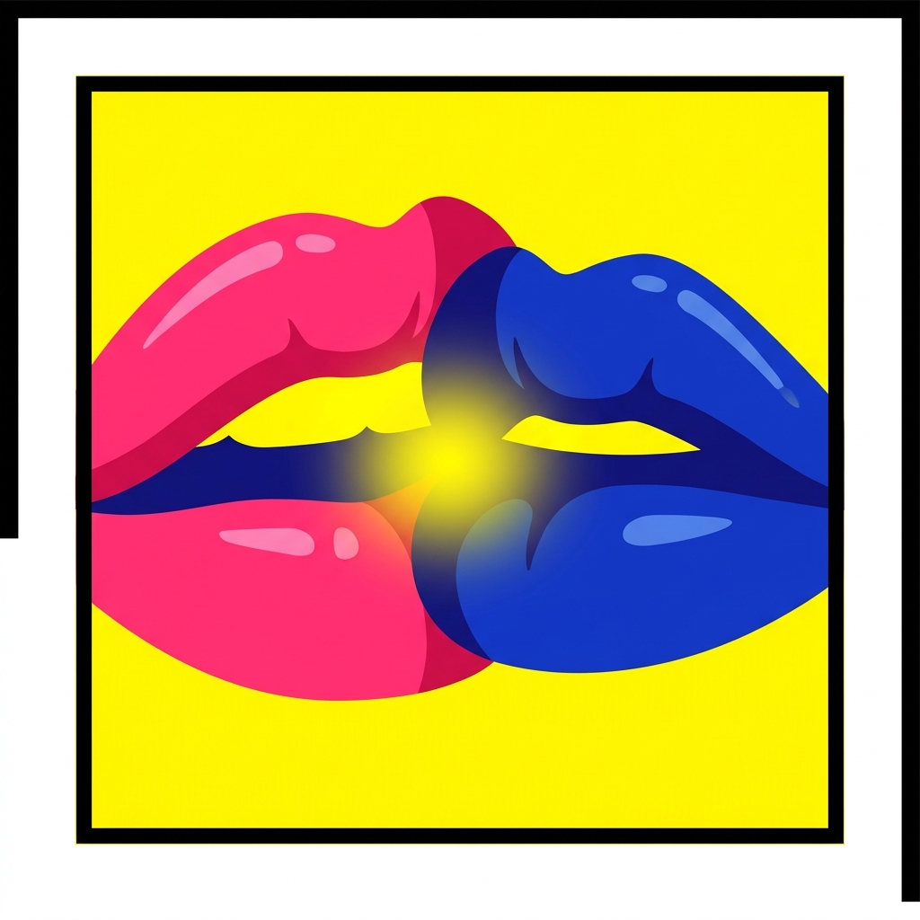 Bissexualidade — lábios rosa e azul