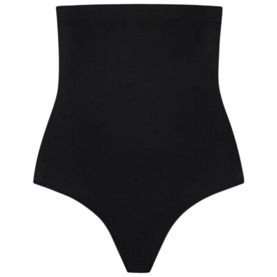 BYE-BRA - TANGA DE TALLE ALTO SIN COSTURAS NEGRO TALLA XXL