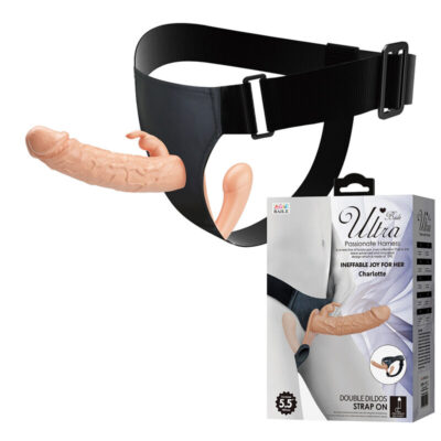 Alternative view of BAILE - CHARLOTTE HOLLOW DUPLA PENETRAÇÃO STRAP-ON CARNE