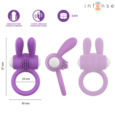 Intense - anel peniano vibratório hopps com estimulação clitórica roxo intense for him caliente. Pt