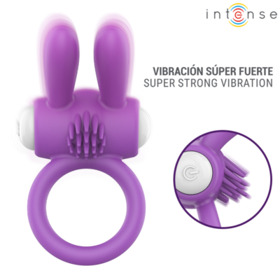 Intense - anel peniano vibratório hopps com estimulação clitórica roxo intense for him caliente. Pt