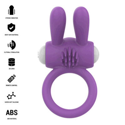 Alternative view of intense - anel peniano vibratório hopps com estimulação clitórica roxo