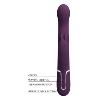Pretty love - vibrador loursen rabbit com movimento de impulso e 7 vibrações, recarregável via usb, roxo - image 10