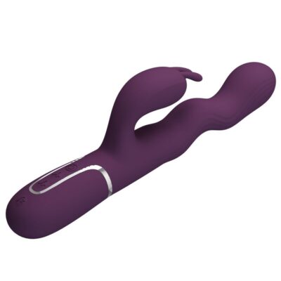 Pretty love - vibrador loursen rabbit com movimento de impulso e 7 vibrações, recarregável via usb, roxo - image 6