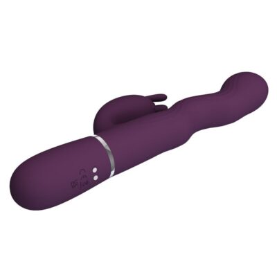 Pretty love - vibrador loursen rabbit com movimento de impulso e 7 vibrações, recarregável via usb, roxo - image 7