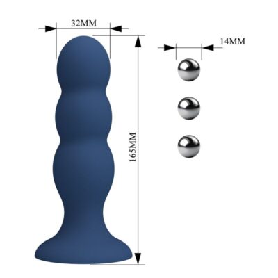 Mr play - plug anal com bolinhas de metal e ventosa azul - image 5