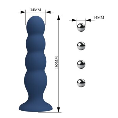 Mr play - plug anal com 4 bolinhas de metal e ventosa azul - image 7