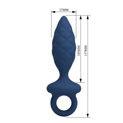 Mr play - plug anal texturizado com anel azul l - image 8