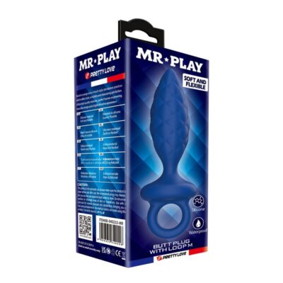 Mr play - plug anal texturizado com anel azul m - image 8
