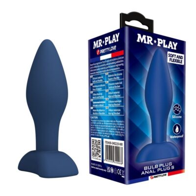MR PLAY - PLUG ANAL DE SILICONE CÔNICO AZUL S