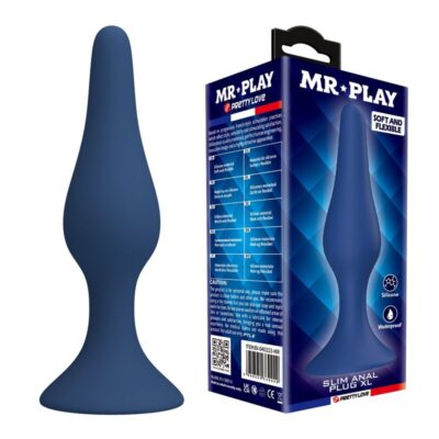 MR PLAY - PLUG ANAL DE SILICONE CÔNICO AZUL XL