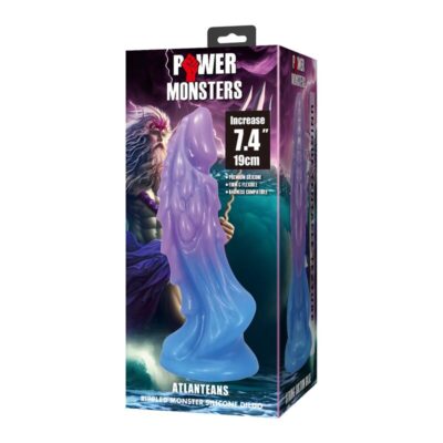Power monsters - dildo realista atlanteans com ventosa 19 cm ø 5 cm azul e roxo power monsters caliente. Pt