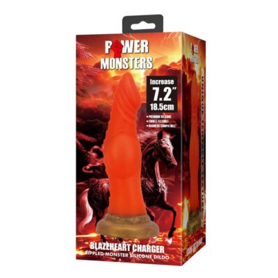Power monsters - blazeheart charger fantasy dildo de silicone 18,5 cm ø 4,5 cm power monsters caliente. Pt