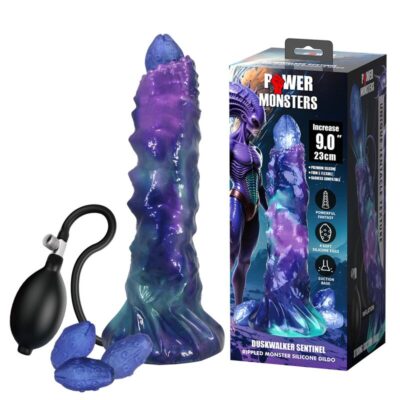 Power monsters - duskwalker sentinel tricolor dildo de silicone inflável fantasia 23 cm ø 5 cm power monsters caliente. Pt
