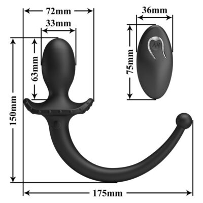 Mr play - vibrador anal e períneo com controle remoto sem fio, preto - image 9
