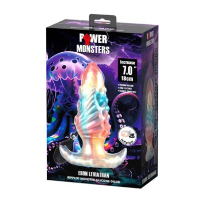 Alternative view of POWER MONSTERS - PLUG ANAL INFLÁVEL FANTASIA TRICOLOR LEVIATHAN DE ÉBANO 18 CM