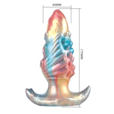 Power monsters - plug anal inflável fantasia tricolor leviathan de ébano 18 cm - image 8