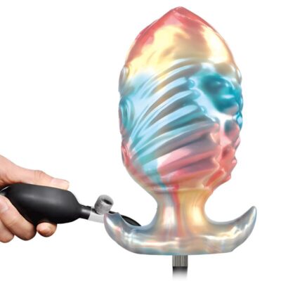 Power monsters - plug anal inflável fantasia tricolor leviathan de ébano 18 cm - image 4