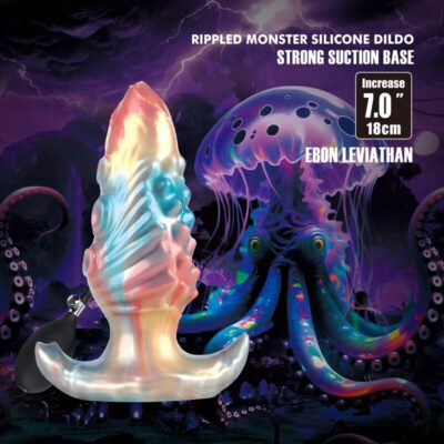Power monsters - plug anal inflável fantasia tricolor leviathan de ébano 18 cm - image 10
