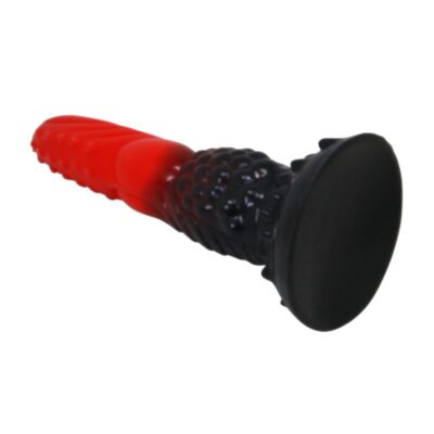 Power monsters - dildo de fantasia dragão de fogo com ventosa 24,5 cm ø 5,8 cm vermelho e preto power monsters caliente. Pt