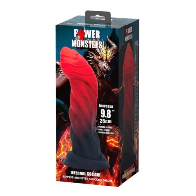 Alternative view of POWER MONSTERS - INFERNAL GOLIATH BICOLOR FANTASY SILICONE DILDO 25 CM Ø 6 CM