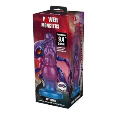 Alternative view of power monsters - rift titan bicolor dildo de silicone inflável fantasia 24 cm ø 5 cm